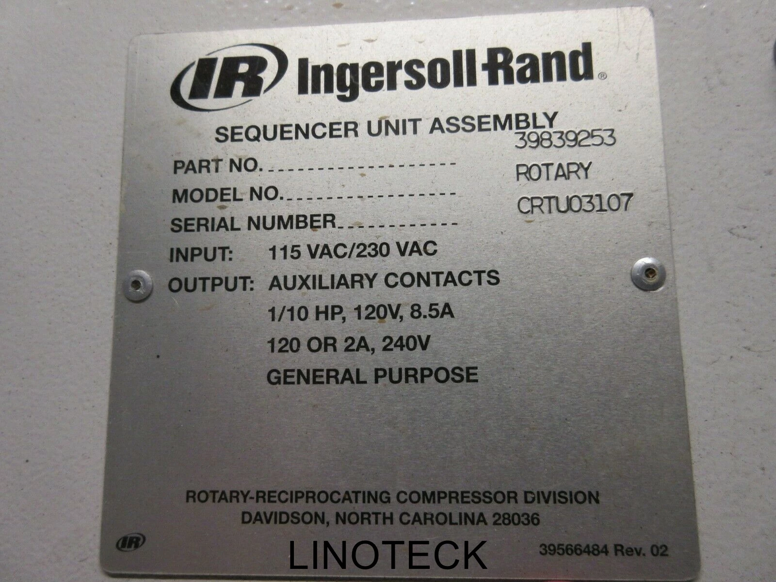 Assistência técnica Painel Operador Ingersoll Rand CRTU03107
